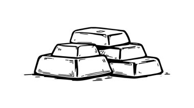 Altın külçeleri finansal temalar için zarif çizim tarzında.