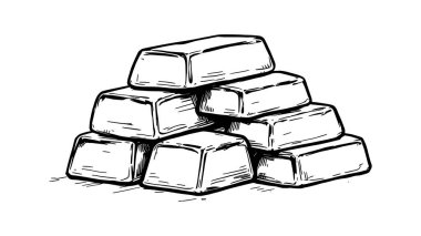 Altın külçeleri, iş kavramlarında kullanılan modern sanat anahatları.