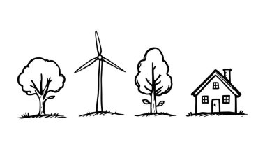 Yeşil enerji ince çizgi simgesi (4)