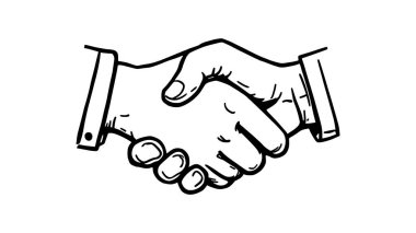 El sıkışma çizgisi resim çizimi güven ve profesyonel bağlantıları iletmek için idealdir