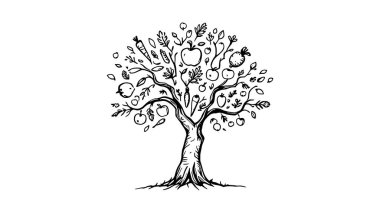 Korkuluk çizgisi sanat vektörü çizimi