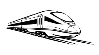 Yüksek Hızlı Tren Vektör Hattı Sanat İllüstrasyonu Modern Taşıma Tasarımı