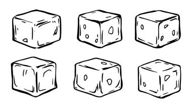 Buz küpleri sanat çizgisinde minimum tasarım modern estetik basit stil