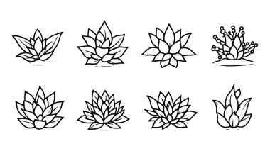 Buz Bitkisi Çizgisi Resim Çizimi Baskı için basit çiçek grafiği