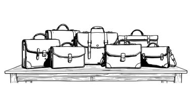 Deri evrak çantası Tahta Masa Çizgisi Sanat tasarımı ilham için