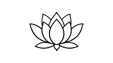 Nilüfer çizgisi çizimi ayrıntılı çiçek çizimi ve karmaşık çizgiler