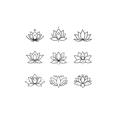 Lotus Vine ikon çizgisi resim çizimi