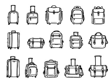 bagaj vektör çizgisi çizimi basit temiz minimal tasarım modern biçim