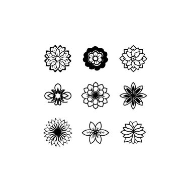 Machaeranthera ikon çizgisi sanat bahçesi sembolü