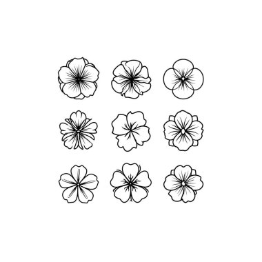 Malva ikon çizgisi yaban çiçeği illüstrasyonu