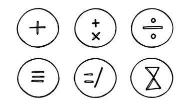 Matematik Sembolleri Pacr çizgi sanat sembolleri