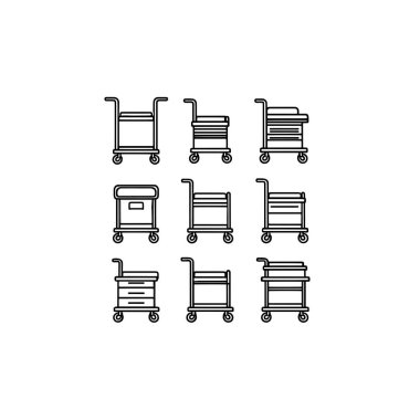 Tıbbi Araç simgesi çizgisi sanat hastanesi ekipmanı