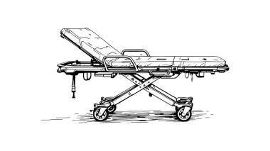 Acil müdahale ekipleri için tıbbi sedye ana hatları sanat tasarımı