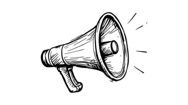 Puantiyeli Minimalist Megafon Çizgisi Sanatı