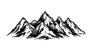 Dağ Silüeti Simgesi Sanat Sanatı ve Görsel Temsili