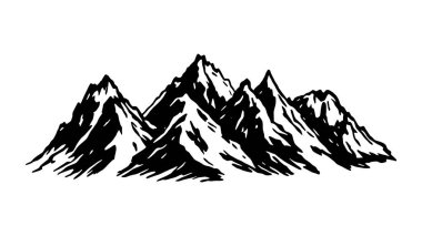Dağ Silüeti Simgesi Sanat Temiz ve Minimalist Grafik Tasarımı