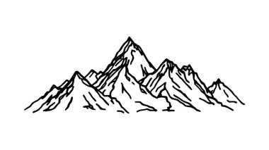 Dağ Silüeti Simgesi Resim Keskinliği ve Kalın Sanatsal Yorumlama