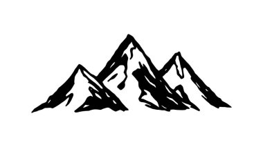 Dağ Silüeti Simgesi Resim Basit ve Zarif Tasarım Konsepti
