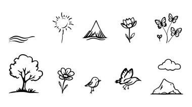 Doğa silueti çizimi sadelikte doğal güzelliği yakalıyor.