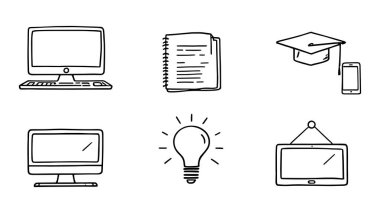 Çevrimiçi Öğrenme Kavramı Çizgisi Modern Sanal Sınıf