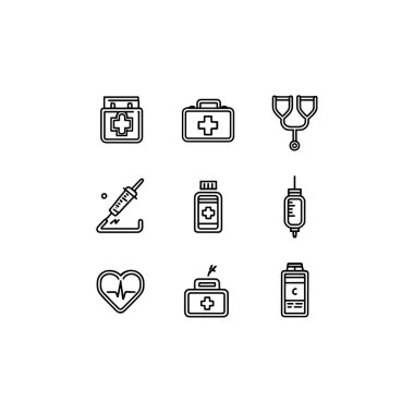 Özetlenmiş tıbbi ikon sanat temiz sağlık tasarımı