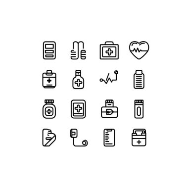 Özetlenmiş tıbbi ikon sanatı minimal klinik grafik