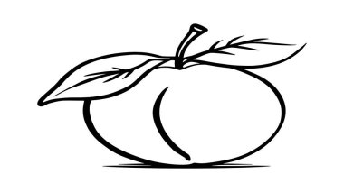 Şeftali çizgisi sanat temiz vektör illüstrasyon yumuşak pastel tonlar