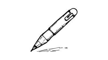 Kağıt ve ofis tasarımı projeleri için kalem satırı çizimi ideal