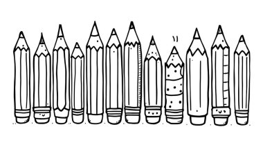 Soyut şekil ve kalıpların kalem satırı çizimi