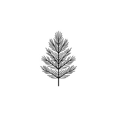 Çam iğnesi çizgisi. Hassas sanat deseni bırakıyor.