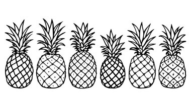 Ananas çizgisi tasarımı taze tropikal titreşimleri ve şekilleri vurguluyor.