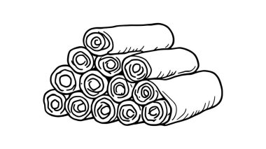 Elle çizilmiş rulo kağıt.