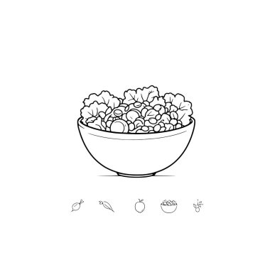 Salata tabağı çizgisi. Basit zarif tasarım.