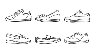 Ayakkabı çizgisi tasarım aşıkları için zarif bir el çizimi.