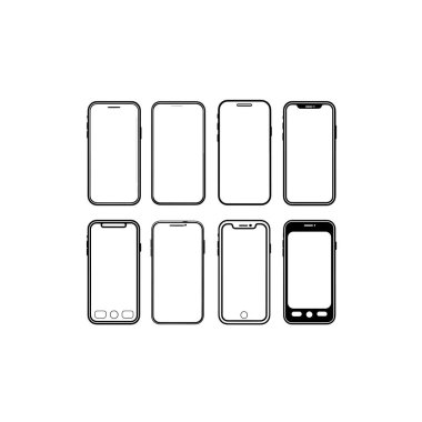 Smartphone simge çizgisi sanat süslemesi modern minimal tasarım