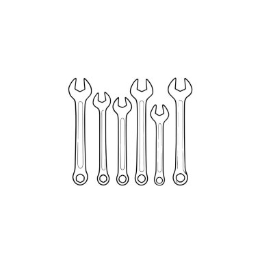 İngiliz anahtarı ve anahtar simgesi seti