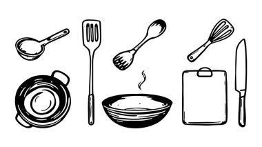 mutfak gereçleri ve kaşıkla hazırlanmış.