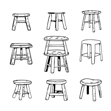 Vektör ahşap sandalyeler..