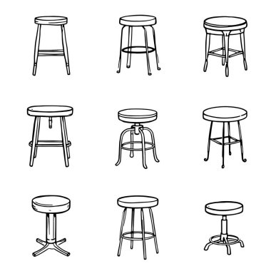 masa sandalyelerinin vektör kümesi