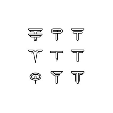 vektör siyah ve beyaz simgeleri ayarlandı