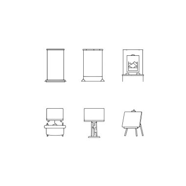 Mobilya ve daire simge vektör tasarımı. Mobilya ve hisse senedi için ev vektör simge kümesi.