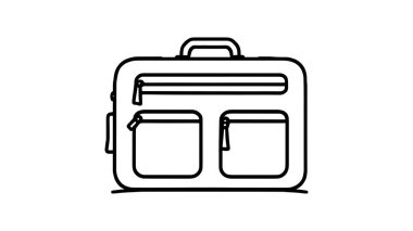 Bagaj çanta simgesi, anahat stili