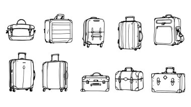 Bavul seti. seyahat çantası. seyahat ve tatil.