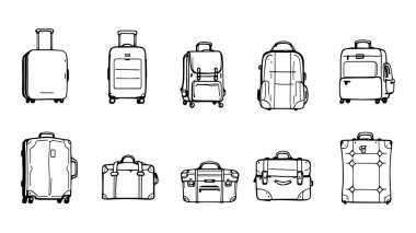 seyahat çantası simgesi vektör illüstrasyon grafik tasarımı