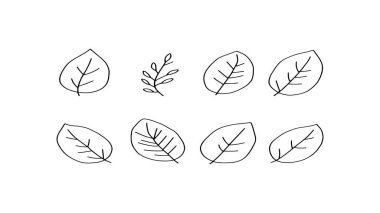 Yaprak simgeleri dizisi.