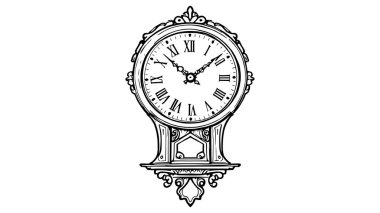 Klasik oyma vektörlü saat