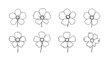 Çiçek vektör simgesi kümesi