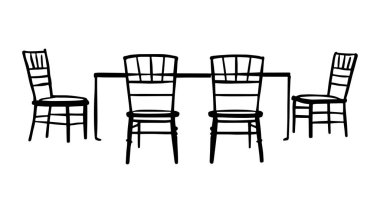 Beyaz arka planda izole sandalyeler. vektör illüstrasyonu