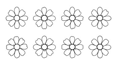 çiçekler vektör çizim seti