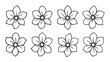Çiçek ikonları. vektör